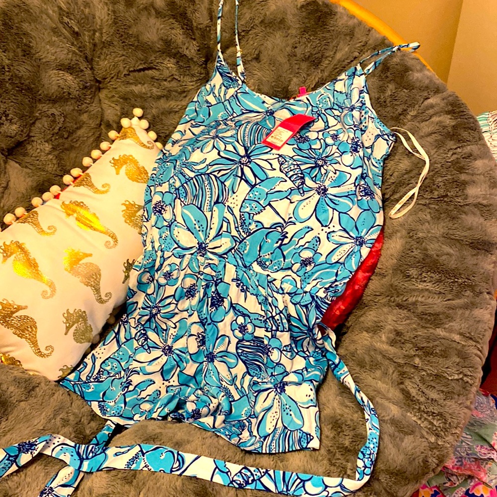 Lilly Pulitzer Deanna Romper Pop Up Coronado Crab NWT